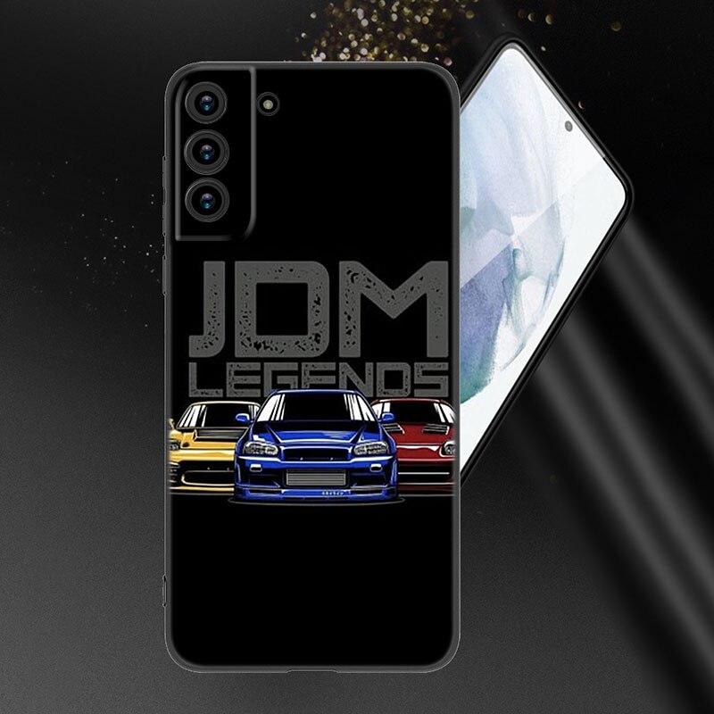 Sports Car JDM Drift Phone Case For Samsung Galaxy S20 S21 FE S22 Ultra S10 Lite S10E S9 S8 Plus S7 Edge Soft TPU Black Cover