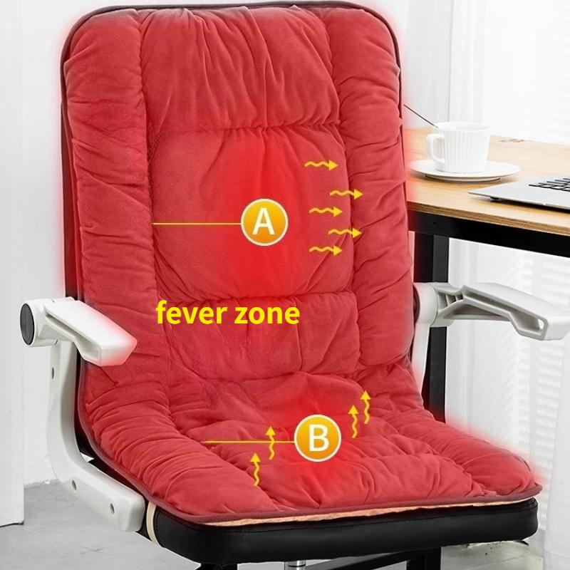 Heated Seat Cushion Backrest Integrated Electric Chair Pad Winter Warm Buttocks Stool Cushion Energy Saving Temperature Control Gaming Chair Cushions