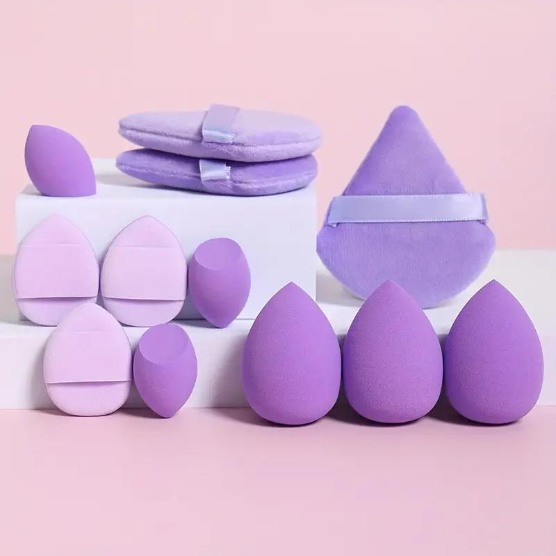 12/9pcs Makeup Sponge Puff Set Triangular Powder Puffs Mini Finger Powder Puffs Cosmetic Foundation Sponges Make Up Accessories
