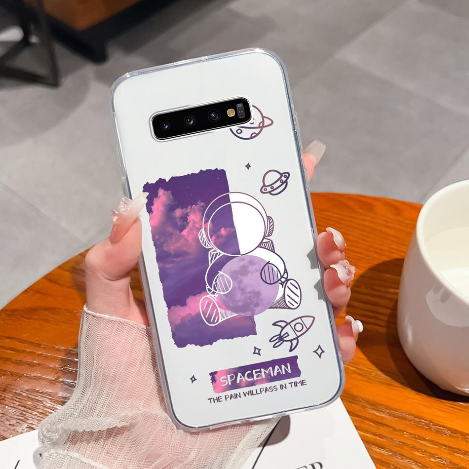 For Samsung S10 Lite Plus S10E Phone Case Creative Stamp Soft Clear Silicone Anti Drop Back Cover For Samsung Galaxy S 10 E Mask