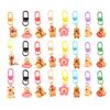 24/50Pcs Capybara Keychains Set Cartoon Resin Doll Charm Keychains Metal Key Ring