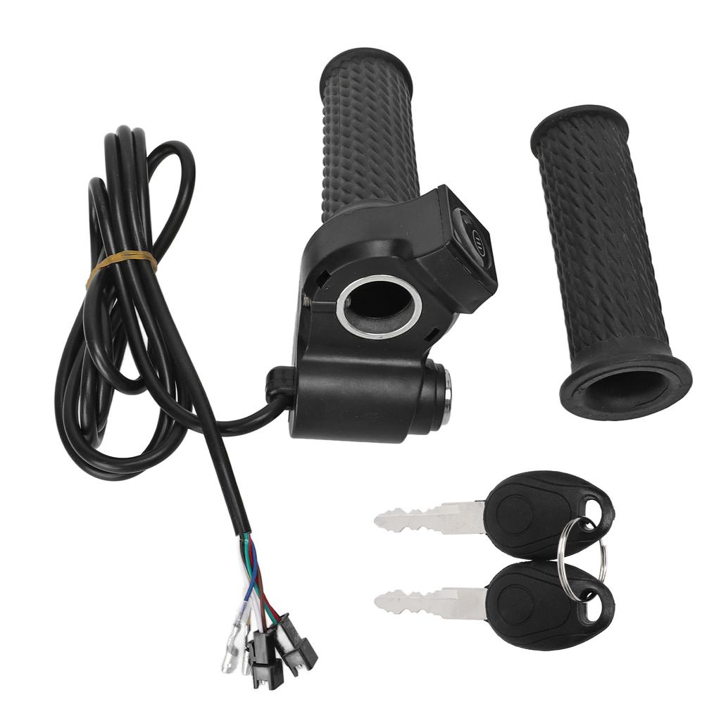 2 PCS Electric Bike Throttle Grip Kit Speed Control Grip with 4 Indicator Lights Cruising Function