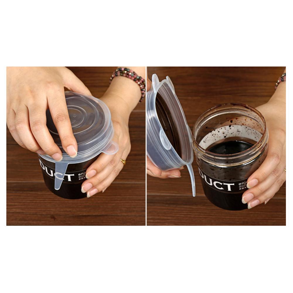 6-Pack Various Sizes Silicone Stretch Lids Retain Freshness Reusable Cover for Bowl