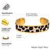 Modisches Plüsch-Leopardenmuster Breites Armband für Damen, 18K Goldfarbener Edelstahl Offener Armreif, Charm Luxus Schmuck