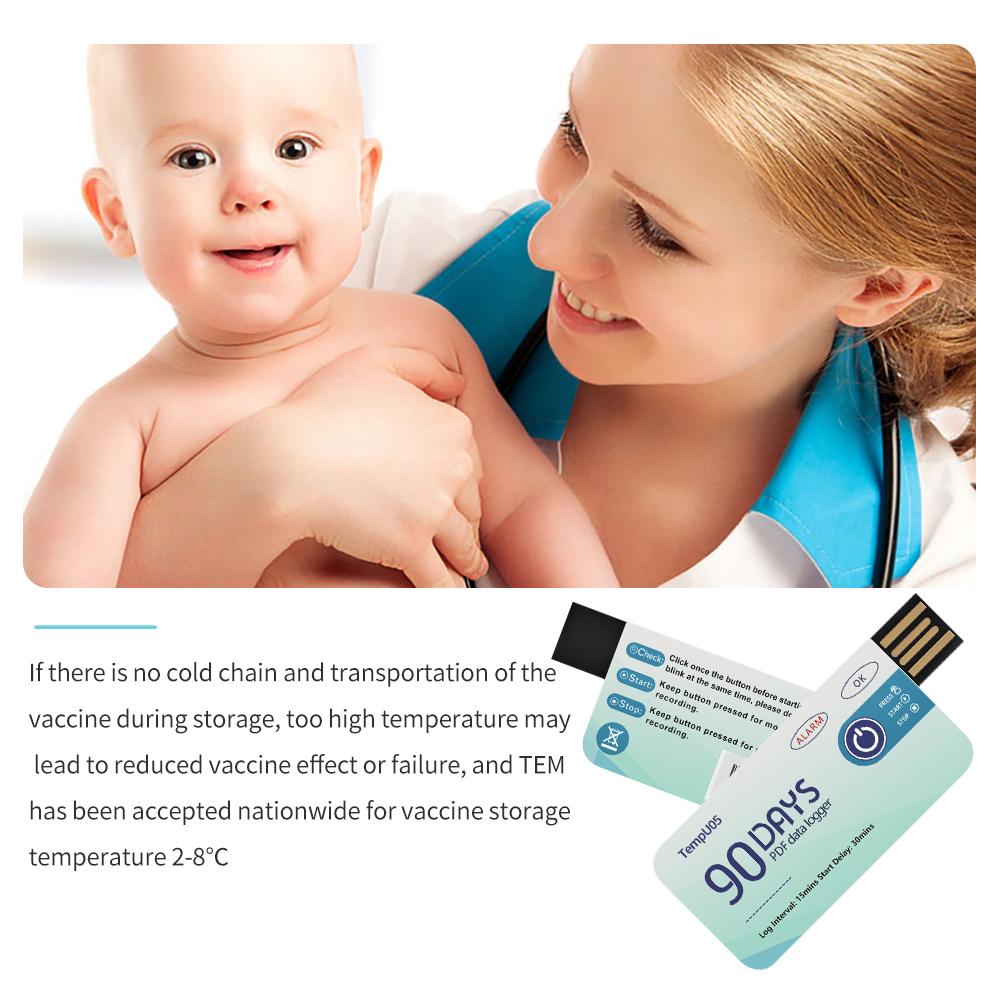 TempU05 Temperature Data Logger 10000 Points Capacity 60/90 Days PDF Report Temperature Recorder For Cold Chain Shipping 1/5pcs