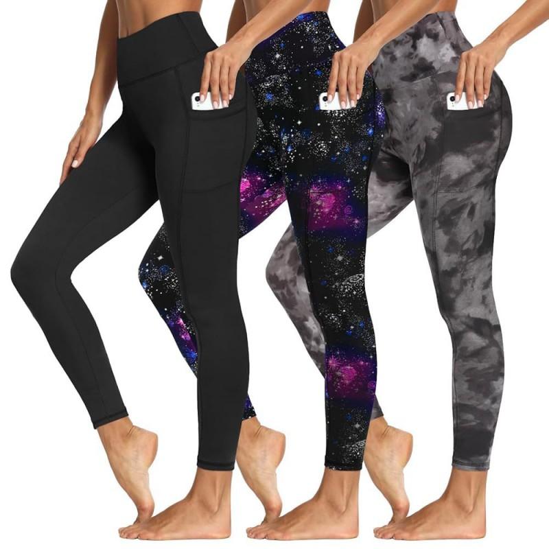 High-Waisted Yoga Leggings Women Soft Stretch Slimming Tummy Control 9/10 Length Comfortable Fit