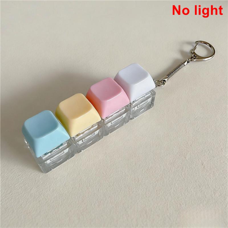 4 Tasten Inger Tastatur Tastenkappe Beleuchtet Mechanische Tastatur Schlüsselanhänger Finger Button Schlüsselanhänger Anti-Stress-Tastenkappe Büro Zubehör