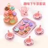 Simulation Afternoon Tea Snack Suitcase Set, Baby Pink Casual Tea Set, Girl Play House Toy