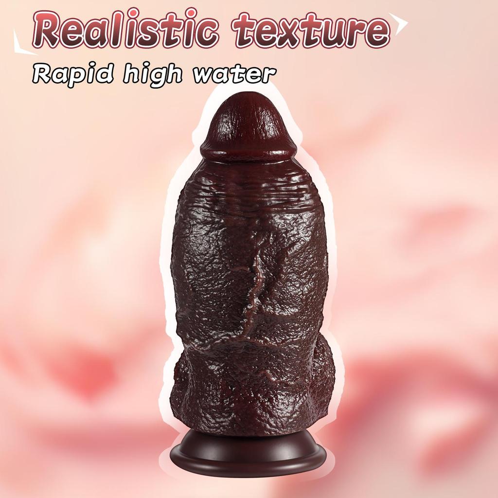 Black Extra-Thick,Ultra-Large Realistic Dildo – Extreme Girth,Strong Suction Cup,Lifelike Texture,Premium Silicone Adult Toy