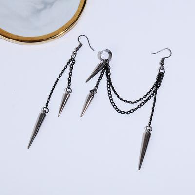 1 Pair Vintage Fashion Drop Rock Gothic Ear Hook Ear Clip Ear Stud Punk Earrings Rivet