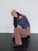 Mueum Flare Banding Pants & Modular Shawl Set (Brown)