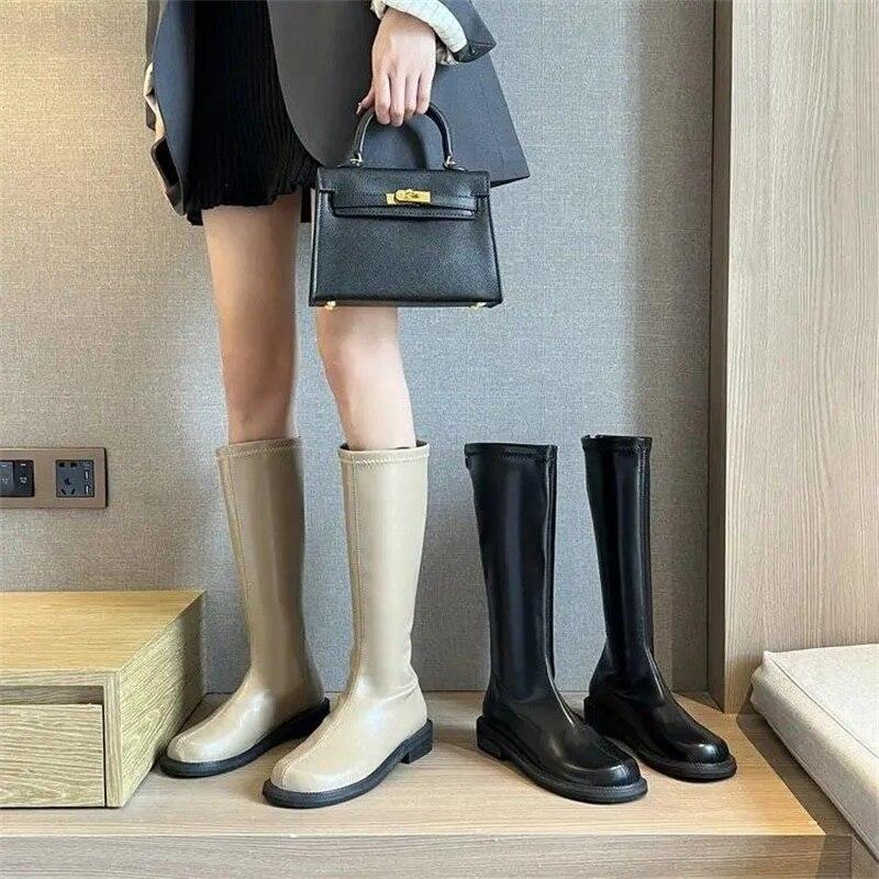 High Boots New Women 'S Shoes Women 'S Boots Fashion Autumn And Winter Elastic Thin Knight Boots Exquisite Fashion Handsome Black
