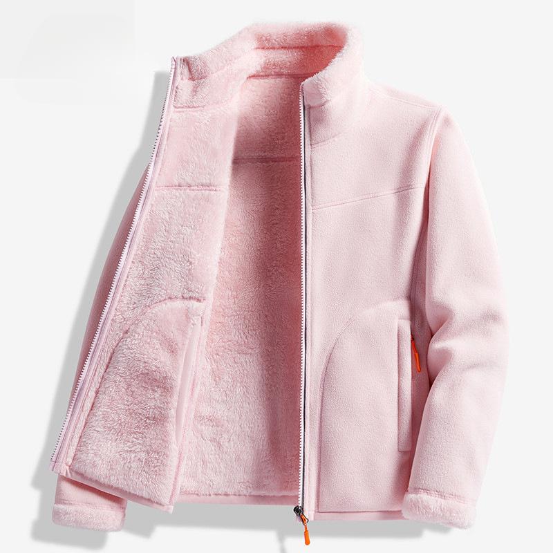 Fleece Jacket, Polar Fleece Jacket, Double-sided Wear, Thick Coral Fleece Sweater, Cardigan