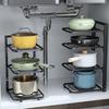 Kitchen Storage Rack Pot Organizer Household Multi-layer Pot Rack Multi-functional Under Cabinet Layered Pot Holder