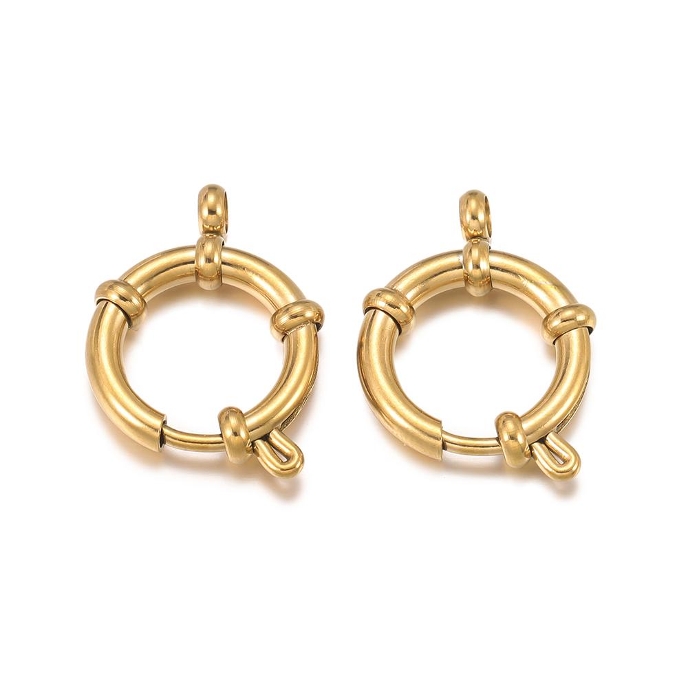 2pcs Stainless Steel Spring Clasps 10-18mm Round Sailor Clasp Bracelet Connector DIY Clavicle Necklace Supplies Jewelry Findings