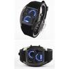 Herren Tachometer LED Design Uhr in Schwarz mit blauer LED