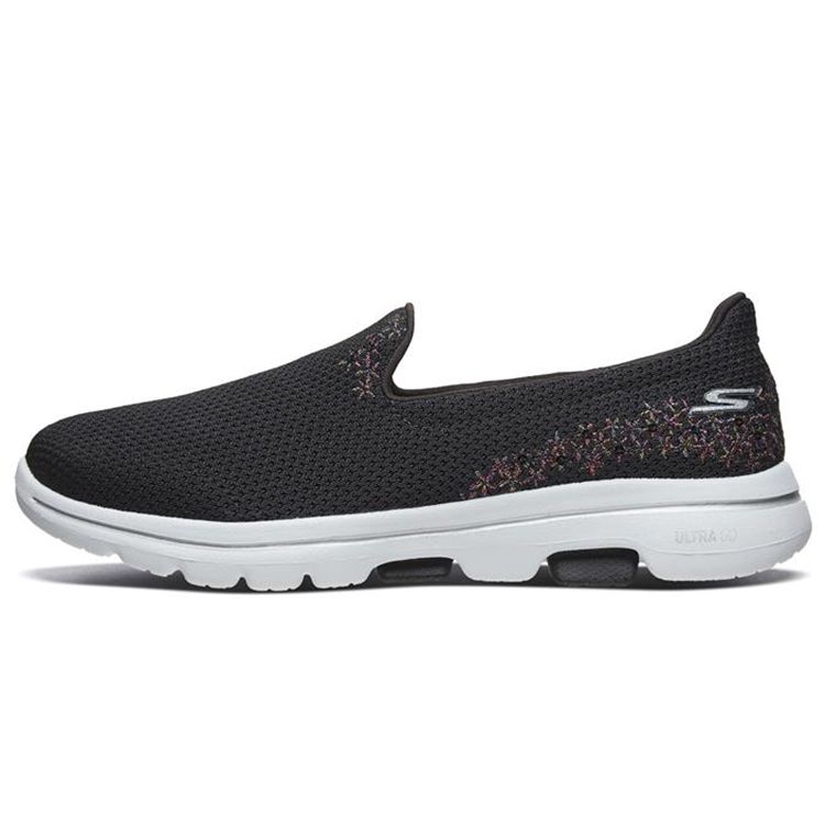 Skechers Go Walk 5 Fabric Round Toe Slip-On Low-Top Casual Shoes Women sneaker Black 15945-BKW 35