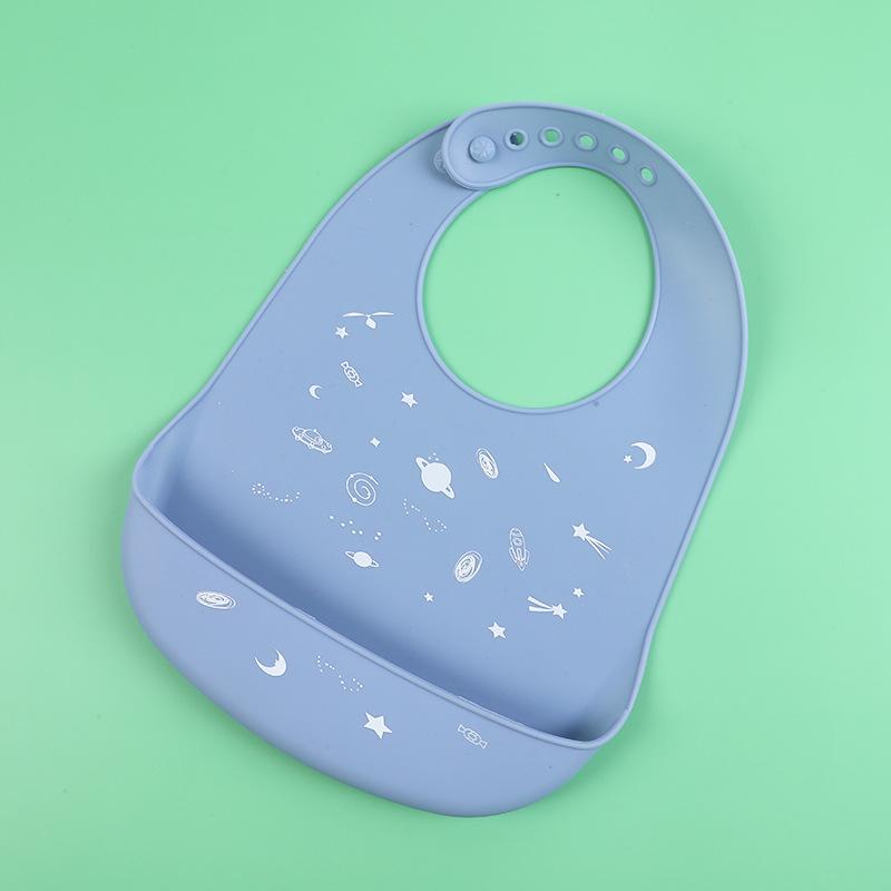 Waterproof Silicone Baby Bib - Large, Wash-Free, Drool & Meal Bib for Newborns and Children