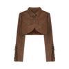 Kumikumi Brown Early Spring Lace Edge Fashion Suit