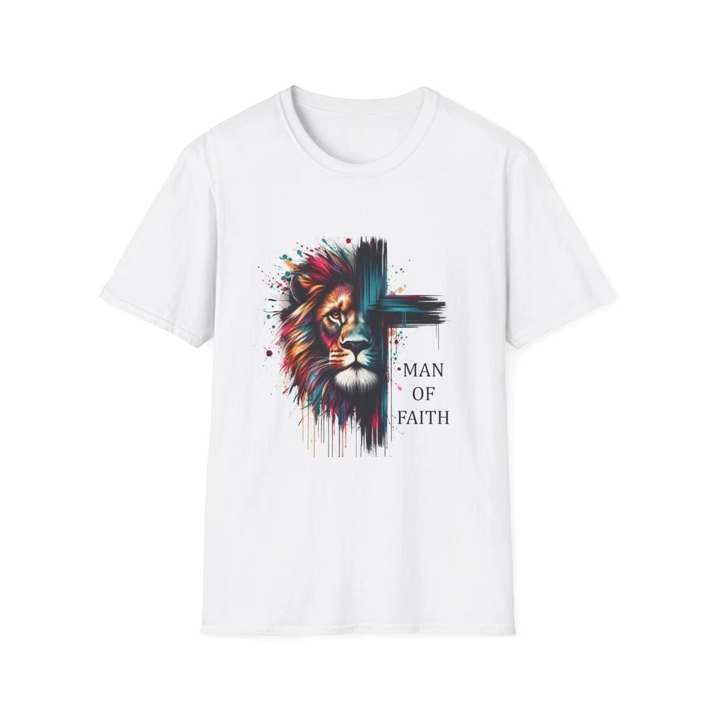 Man of Faith Lion T-Shirt, Christian Apparel, Motivational Tee, Gift for