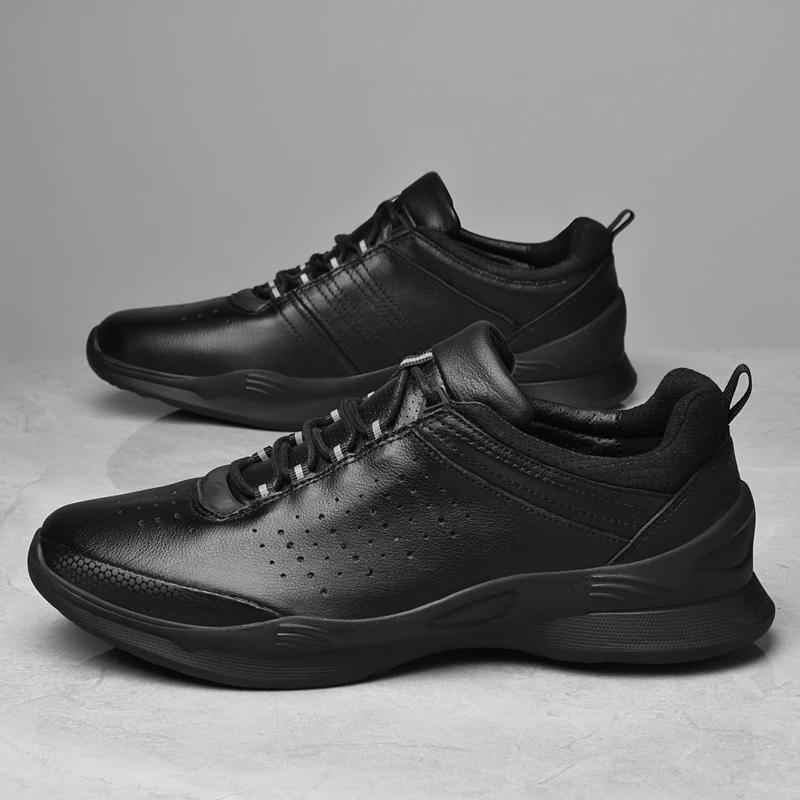 Chaussures de Trekking en Cuir Véritable Mode Marque de Luxe Chaussures Décontractées pour Homme Cuir de Vache Marque Business Chaussures pour Homme Baskets de Marche Douces et Confortables