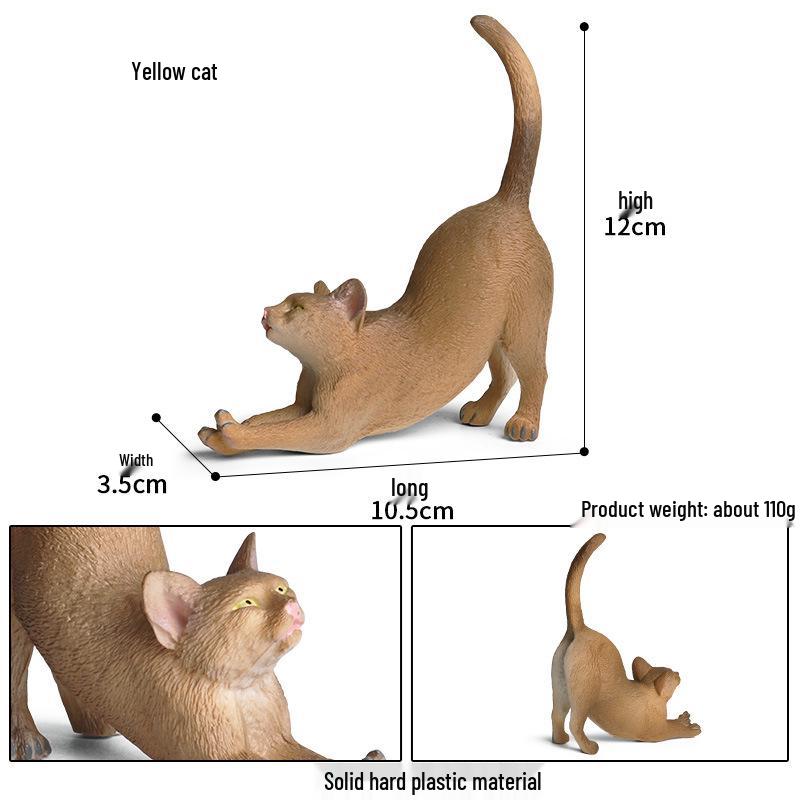 Three-Color Animal Model Plush Cat Toy - British Shorthair, Siamese, Persian, Orange, and Leopard Cat Simulation for Kids.