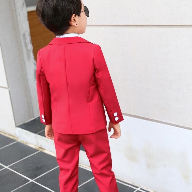 Frühling Herbst Formale Jungen Anzug Set Kinder Party Host Hochzeit Kostüm Kleine Kinder Blazer Hosen Kleidung Sets