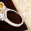 4ct Yellow Diamond Rock Sugar Ring Women's 925 Sterling Silver, Ice Flower Cut Sugar Cube Ring Niche High-end Light Luxury