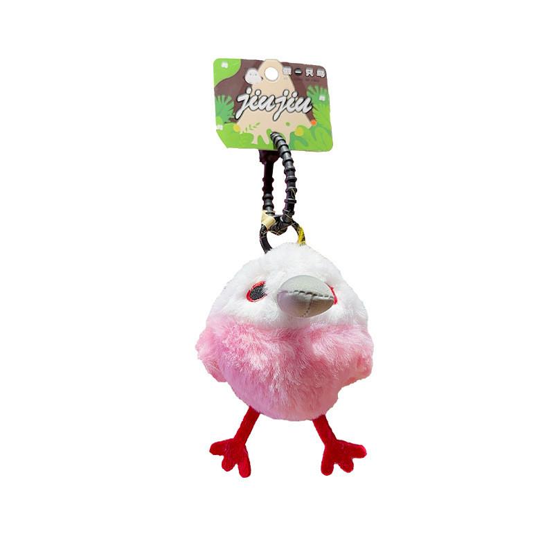 Bubble Blowing Bird Plush Keychain Animal Toy Pendant Doll Cartoon Gift Kids