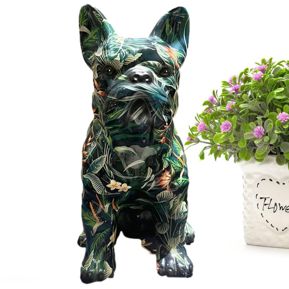 Colorful Dog Statue French Bulldog Home Decorations The Nordical Graffiti Animal Statue Decorative Figurines Gift For Dog Lovers