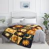 Sun Moon Stars Pattern Blanket Celestial Art Design Boho Style Soft Flannel Throw Blanket for Home Decor Meditation Yoga Space