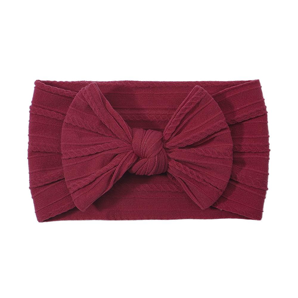 Solid Cable Bow Baby Headband for Child Nylon Layers Headwear Kids Elastic Turban Headwraps Newborn Boys Girls Hair Accessories