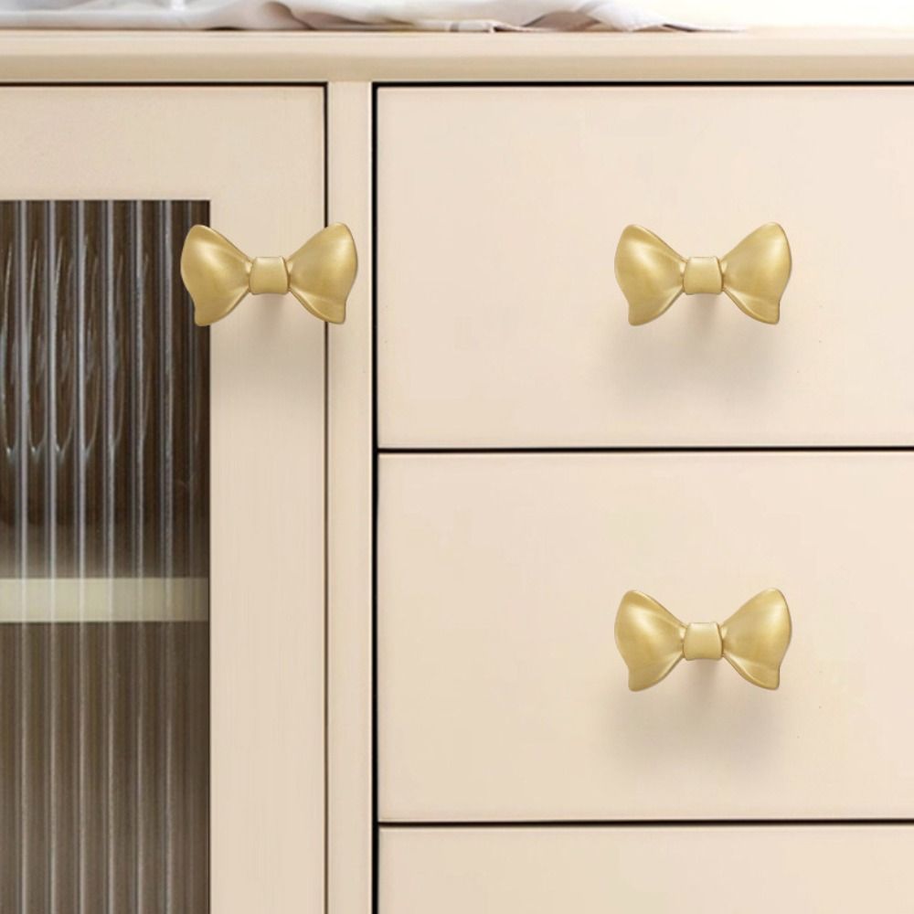 Retro Bow Tie Brass Handle Furniture Hardware Wardrobe Drawer Pulls Cabinet Door Knobs Furniture