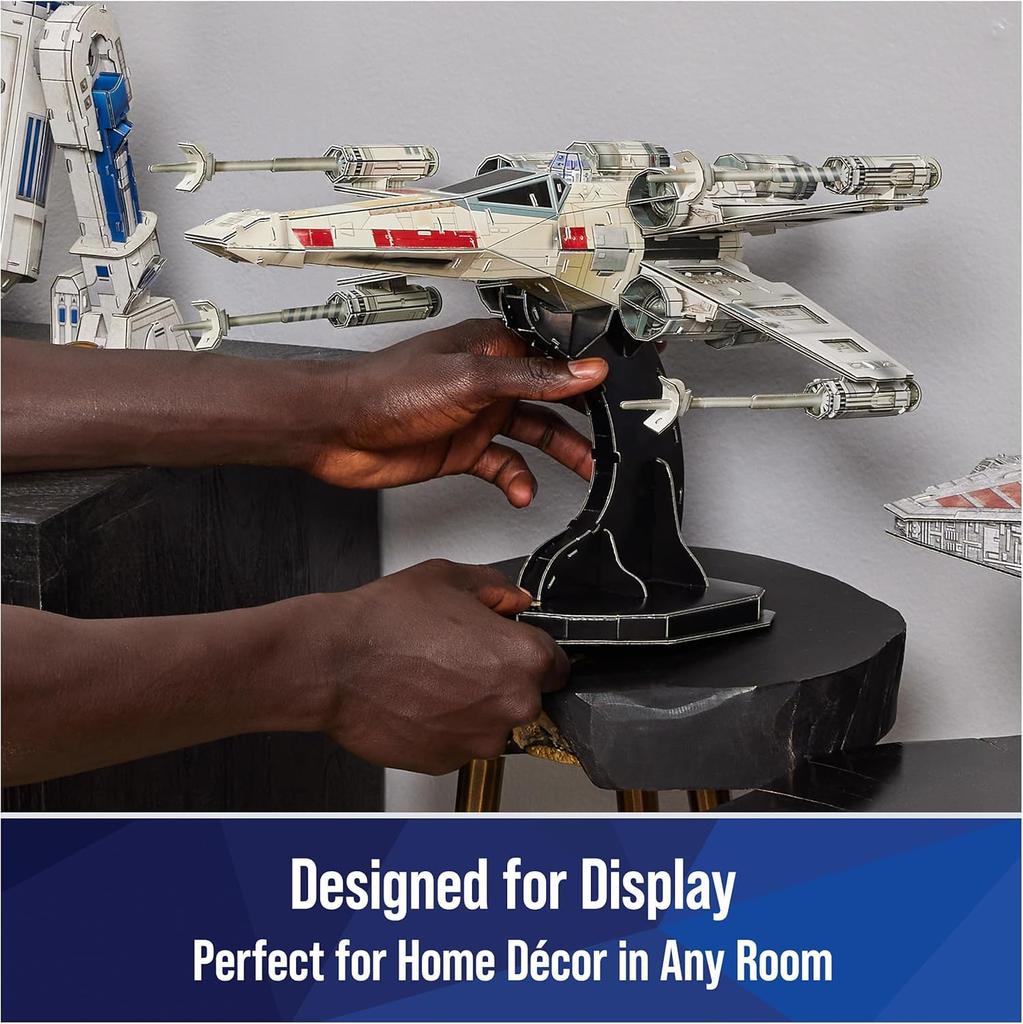 4D Build Star Wars Starfighter 3D Paper Model Kit for Star Wars Fans Collectors T-65 X-Wing &