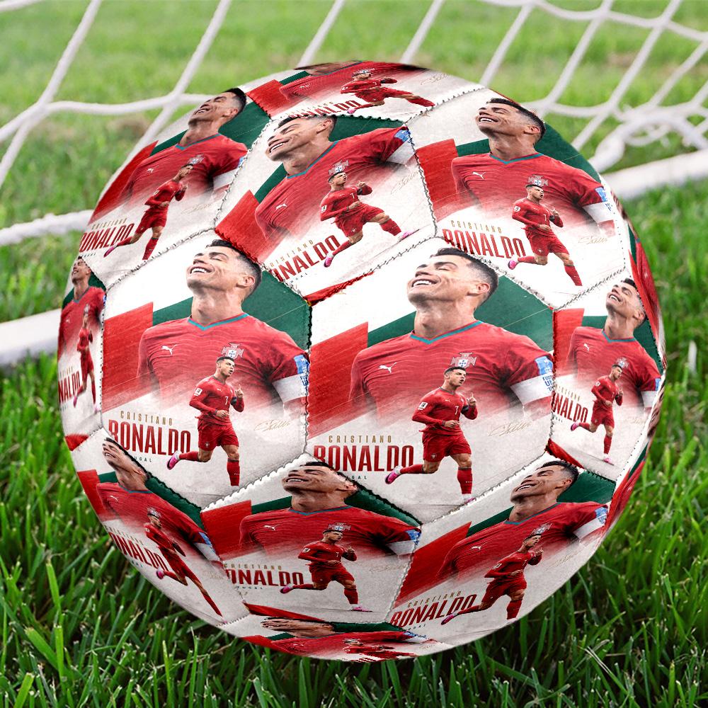 Cristiano Ronaldo Cr7 Portugal Celebration Size 5 Football Machine Sewn Indoor/Outdoor Training and Matches Soccer Accessory
