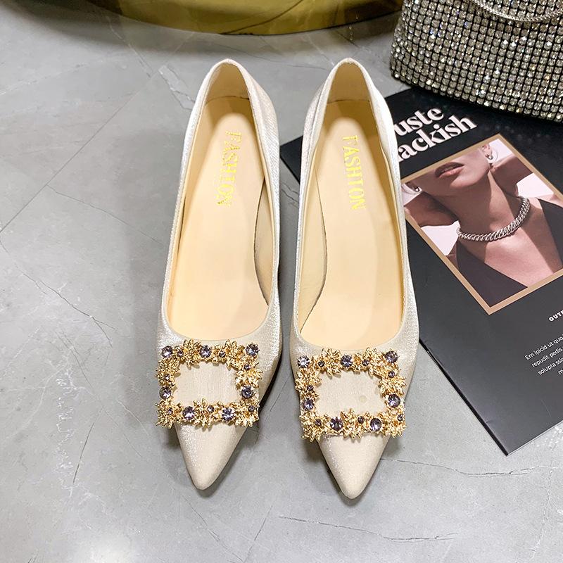 High Heels Autumn New with Skirt Stiletto Design Sense Niche Temperament Celebrity Pointed Single Shoes