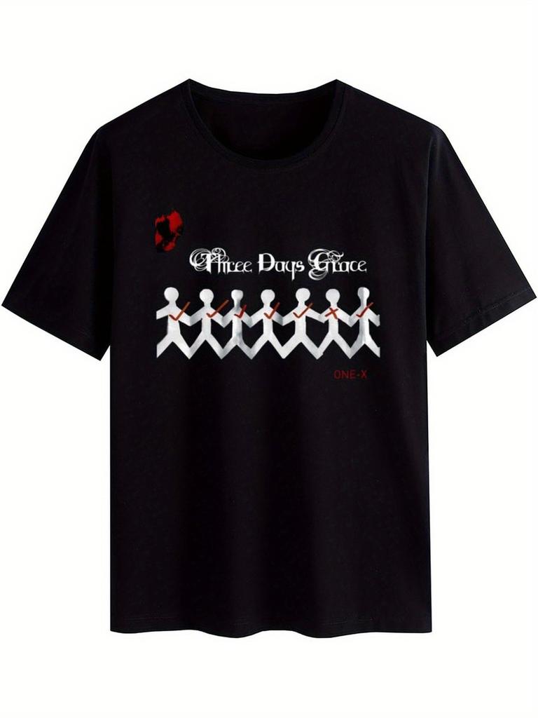 Tricou din Bumbac Three Days Grace Band One-X Tricou Grafic cu Mânecă Scurtă Unisex Bărbați Femei Vară