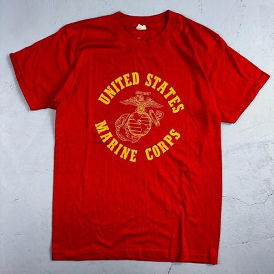 Vintage USMC 80er Jahre United States Marine Corps Hemd 1980er Jahre Medium Rot Screen Stars
