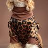 Pet Dogs Clothing Classic Leopard Print Four Legged Jumpsuit Gold Velvet Autumn Winter Warm Anti Shedding Pajamas Party Dress Up