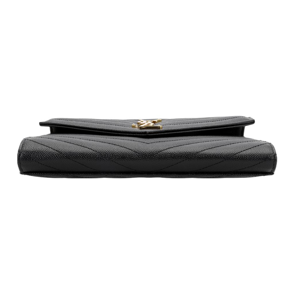 Saint Laurent Ysl Monogram Leather Clutch Women Clutch Black 617662-BOW01-1000