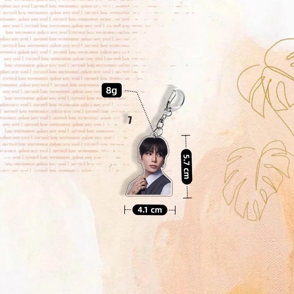 

7 шт. Брелок K-pop BTS, Брелок с фото Бантан Бойз в официальном костюме, Подвеска на сумку с портретом айдола для фанатов ARMY(Джин РМ Шуга Чимин Ви Джей-Хоуп Чонгук) 7pcs