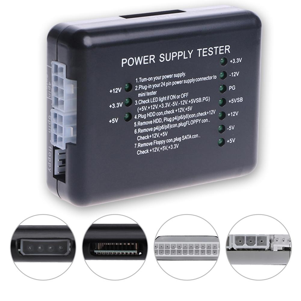 Professional HD Power Supply Tester PC Computer Power Supply Measuring Diagnostic Tool with Green Indicator Light