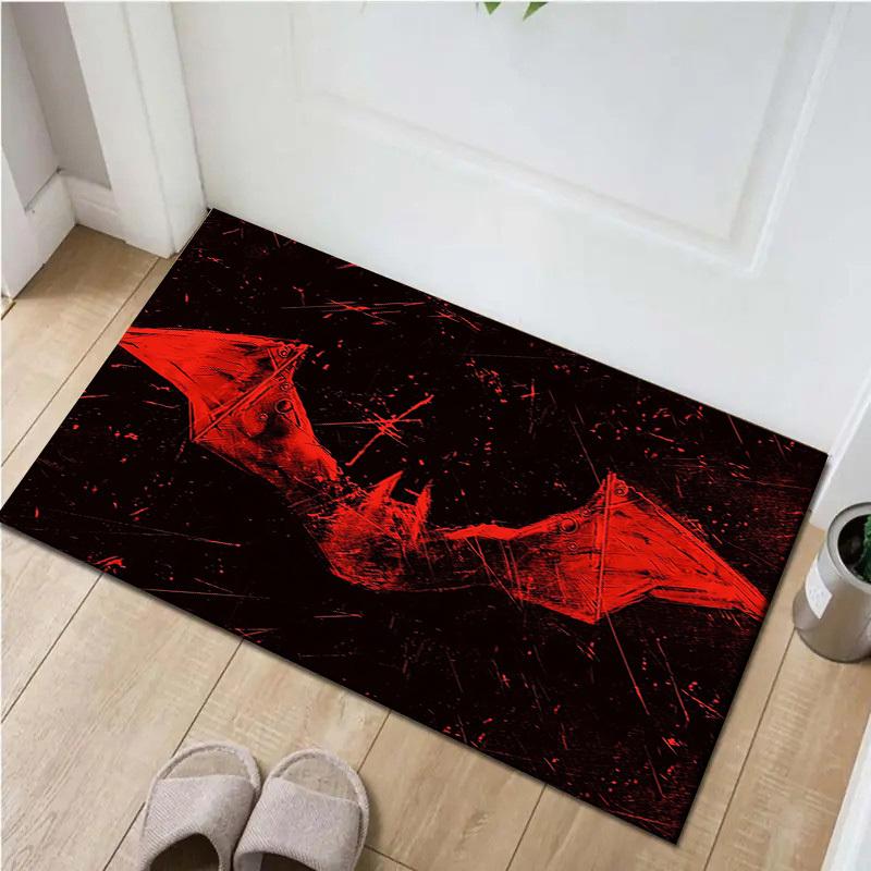 

1pc Office Carpet Chair Mats Bat Symbol Red Grunge Texture Perfect for Decorating Office Chairs, Living Rooms, Or Bedrooms,Polyester Carpet 60cm by 90cm