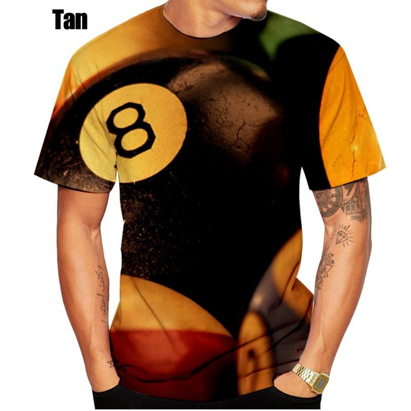 Men and Women Summer 3d New Fashion Billiards New T-shirt Games Ball Cue Pool Player Cool Designe Print Top