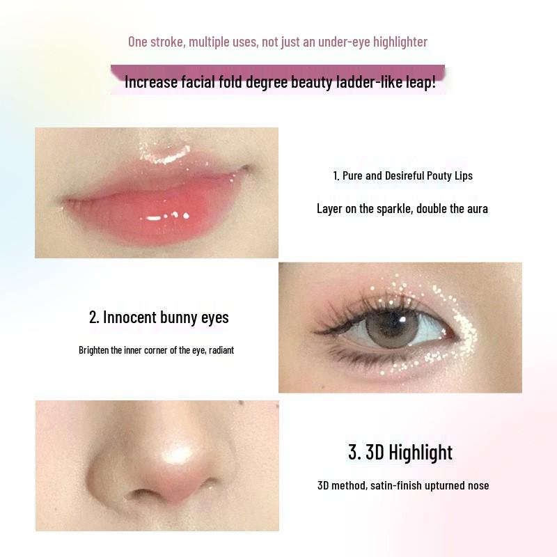 FLORTTE Pearl Shimmer Under-Eye Gel Pencil - Long-Lasting, Highlighting Eyeshadow Stick