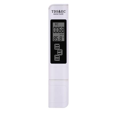 Tragbarer digitaler EC TDS-Tester LCD TDS EC-Temperaturmessgerät 3-in-1-Wasserqualitätsfilter-Reinheitsmonitor Wasserprüfstift