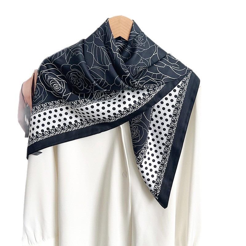 Korean Style Thin Camellia Printed Scarf Summer Fashion Women S Neck Scarf