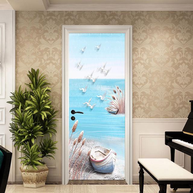 Spray Pattern DIY Door Wall Stickers Home Decor Living Room Children Room Porch Removable Waterproof Self-adhesive Wall Paster