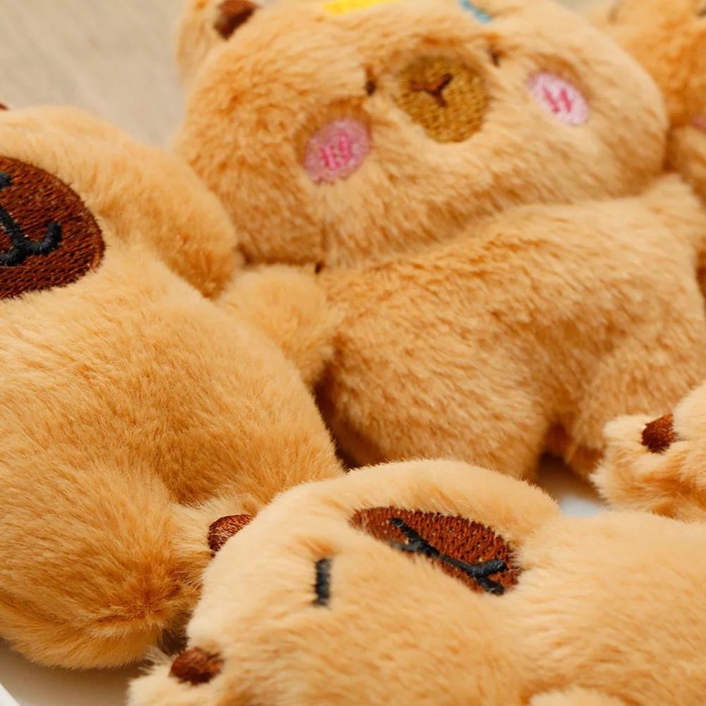 1-10PCS Capybara Plush Keychain Cute Animal Plushie Doll Outfits Bag Charm Keyring Pendant Backpack Accessory
