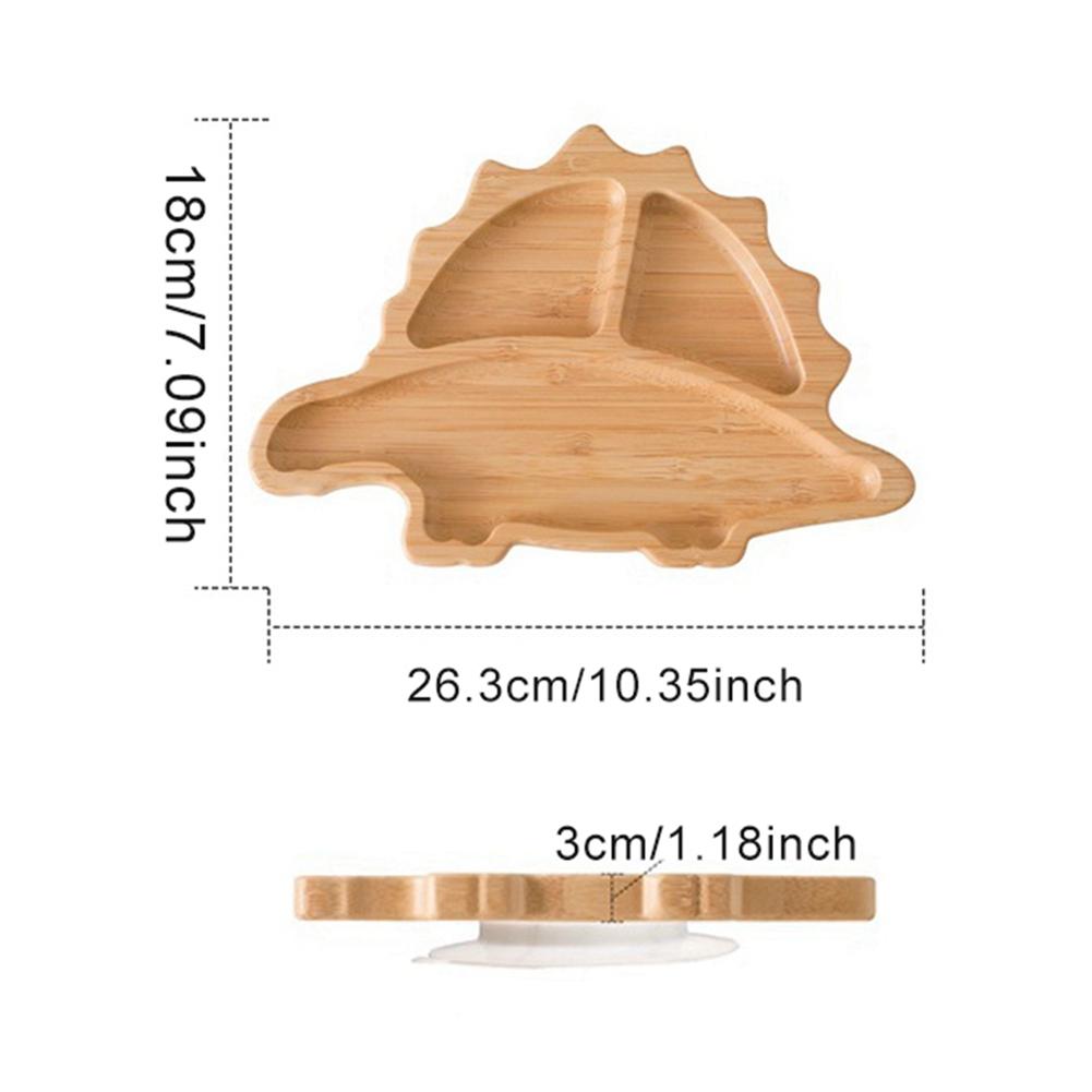 Creative Wood Color Bamboo Compartmentalized Dinner Plate Food Tray